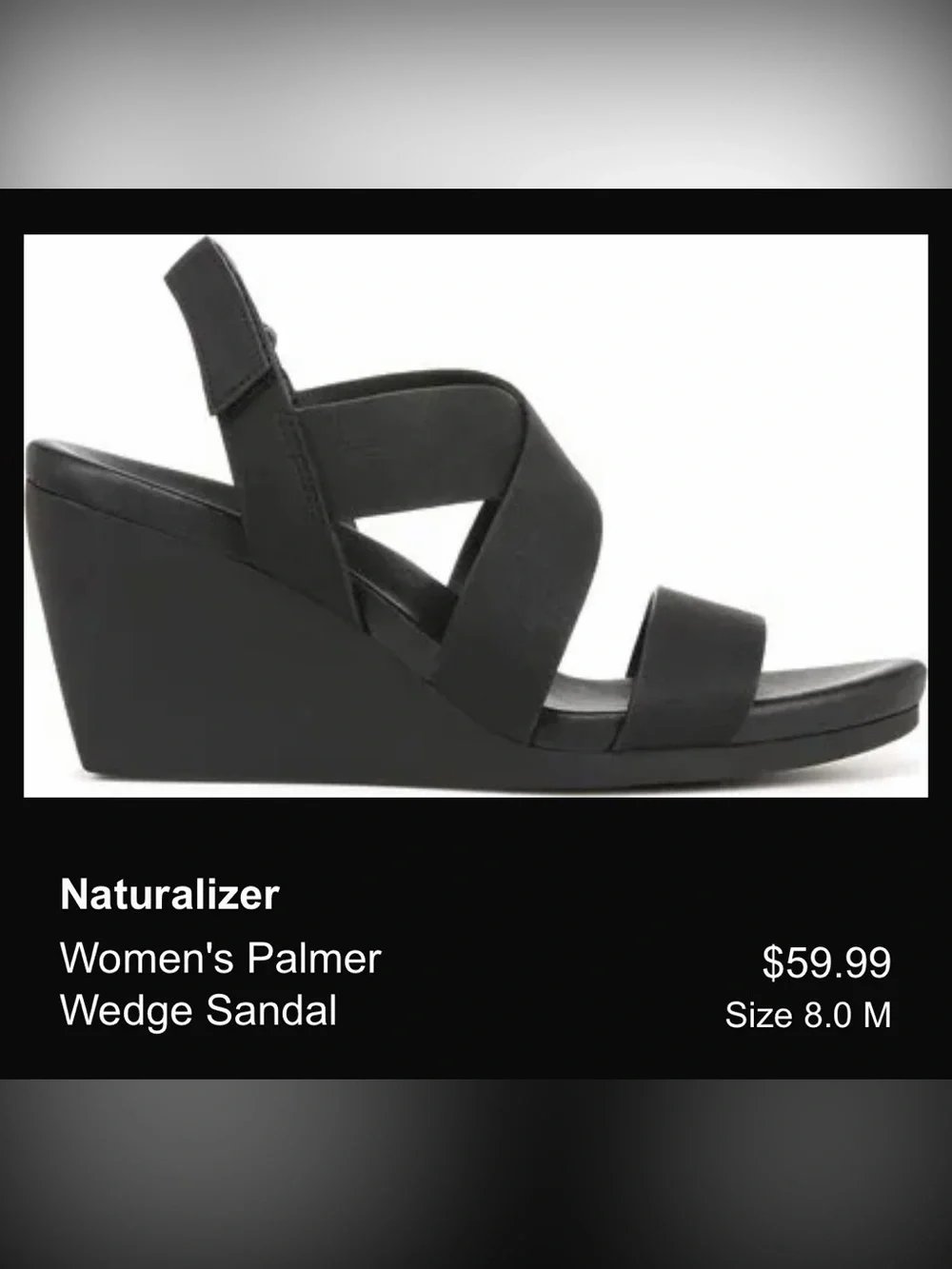 Naturalizer Black Women’s Wedge Sandal - Palmer Style